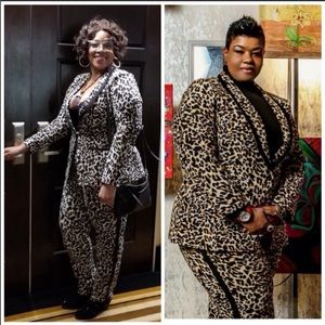 Eloquii Leopard Print Cheetah Suit Set